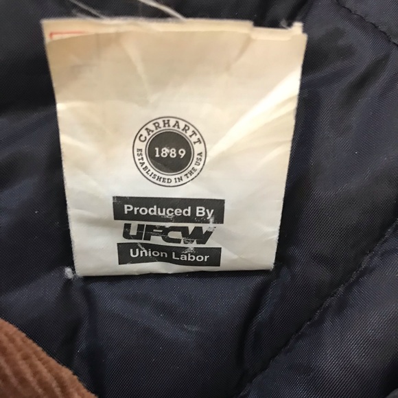 Vintage Carhartt quilted jacket coat chore union made USA 44 Long - Picture 3 of 8